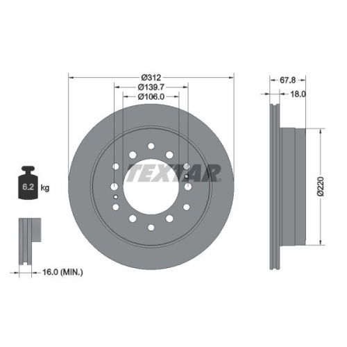 TEXTAR Bremsscheibe PRO