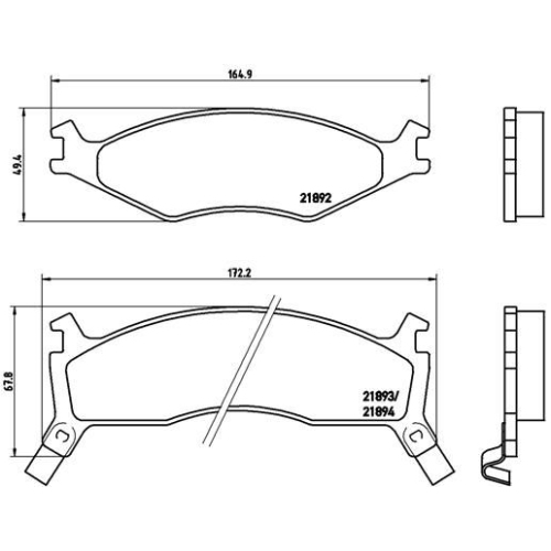 BREMBO Bremsbelagsatz, Scheibenbremse PRIME LINE