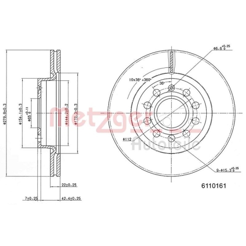 METZGER Bremsscheibe GREENPARTS