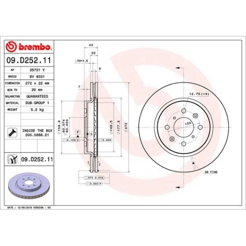 BREMBO Bremsscheibe PRIME LINE - UV Coated