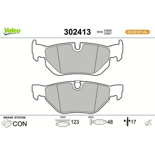 VALEO Bremsbelagsatz, Scheibenbremse ESSENTIAL