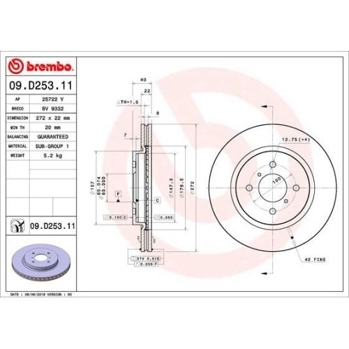 BREMBO Bremsscheibe PRIME LINE - UV Coated