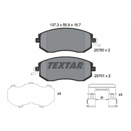 TEXTAR Bremsbelagsatz, Scheibenbremse