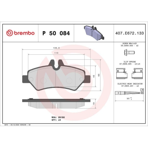 BREMBO Bremsbelagsatz, Scheibenbremse PRIME LINE