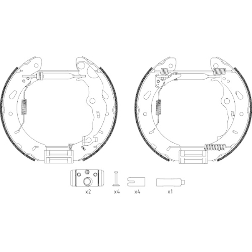 HELLA Bremsbackensatz Shoe Kit Pro
