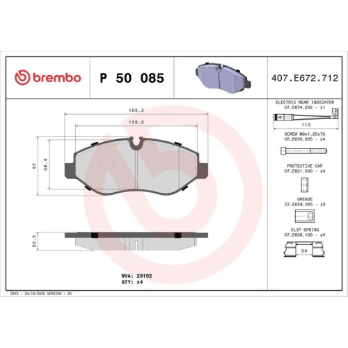 BREMBO Bremsbelagsatz, Scheibenbremse PRIME LINE