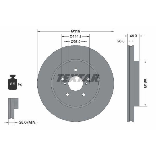 TEXTAR Bremsscheibe PRO