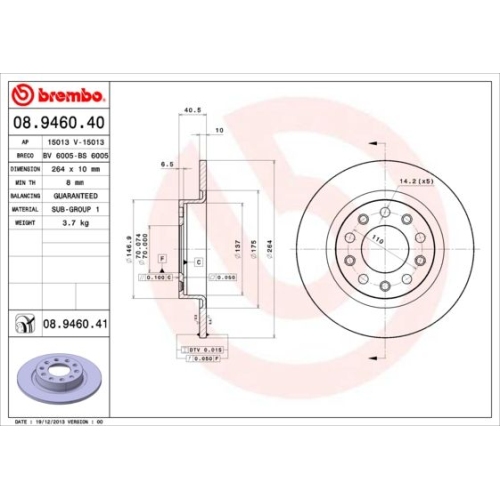 BREMBO Bremsscheibe PRIME LINE - UV Coated