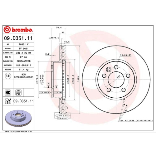 BREMBO Bremsscheibe PRIME LINE - UV Coated