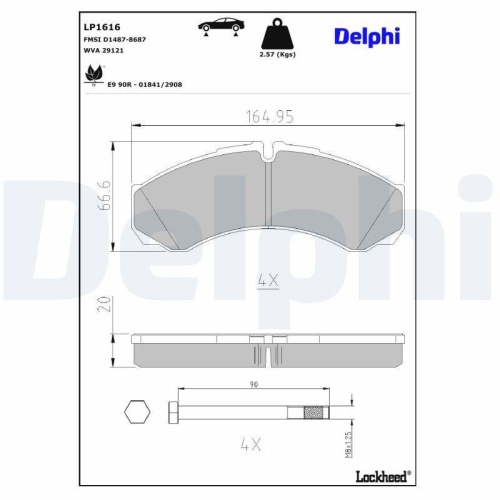 DELPHI Bremsbelagsatz, Scheibenbremse