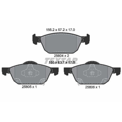 TEXTAR Bremsbelagsatz, Scheibenbremse Q+