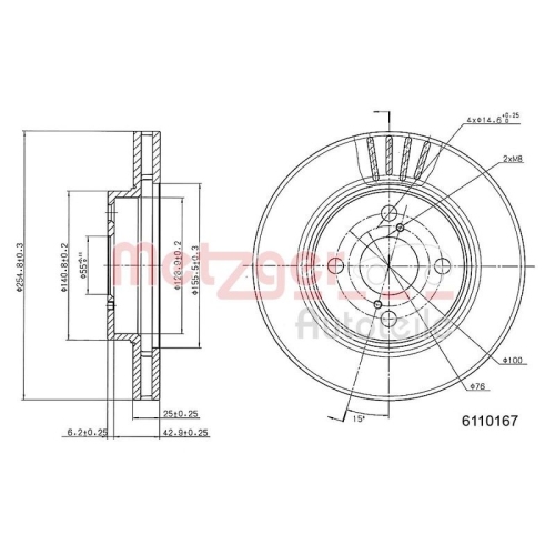 METZGER Bremsscheibe GREENPARTS