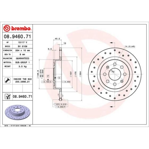 BREMBO Bremsscheibe PRIME LINE - UV Coated