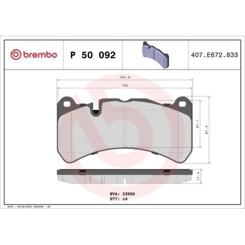 BREMBO Bremsbelagsatz, Scheibenbremse PRIME LINE