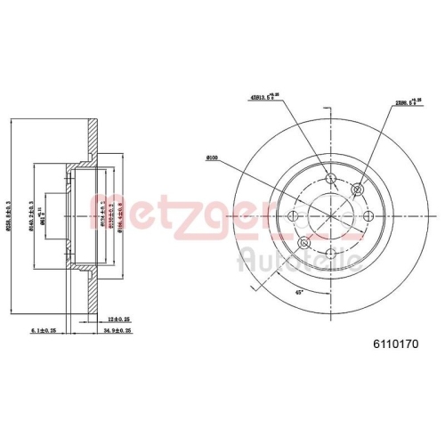 METZGER Bremsscheibe GREENPARTS