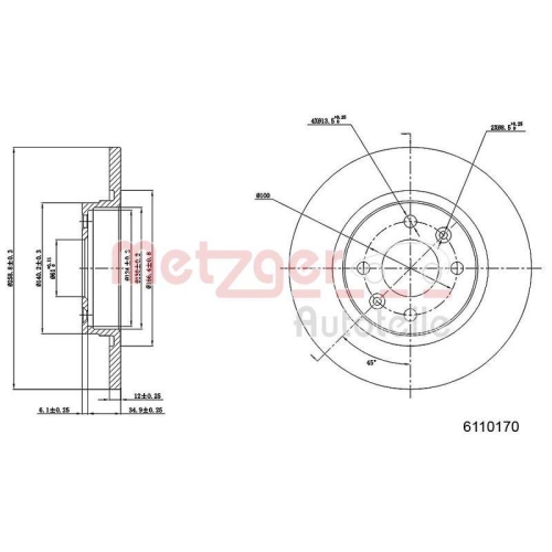 METZGER Bremsscheibe GREENPARTS