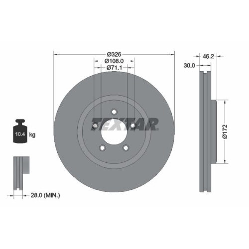 TEXTAR Bremsscheibe PRO+