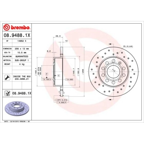 BREMBO Bremsscheibe XTRA LINE - Xtra