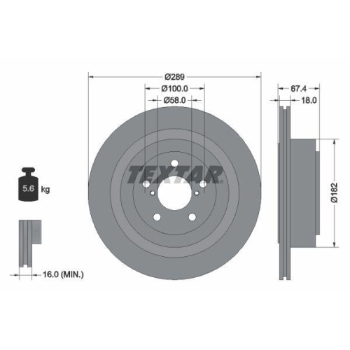 TEXTAR Bremsscheibe PRO