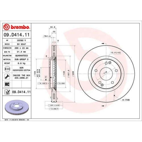 BREMBO Bremsscheibe PRIME LINE - UV Coated