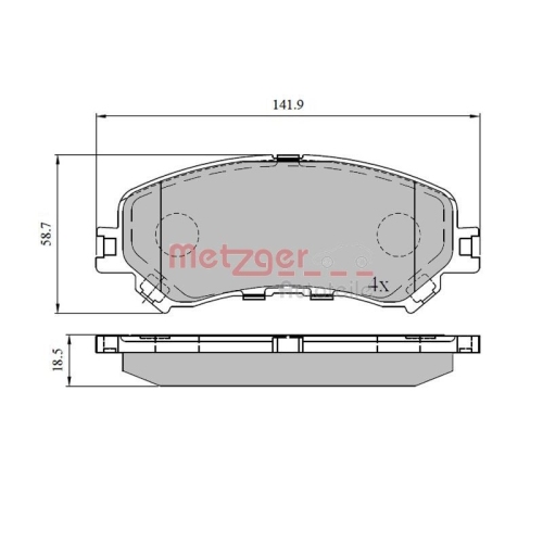 METZGER Bremsbelagsatz, Scheibenbremse