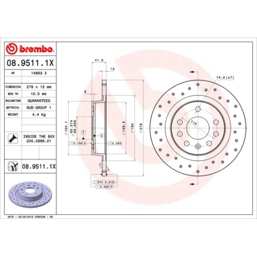 BREMBO Bremsscheibe XTRA LINE - Xtra