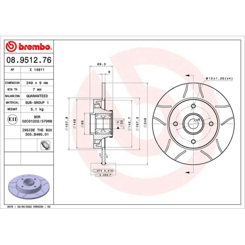 BREMBO Bremsscheibe XTRA LINE - Max