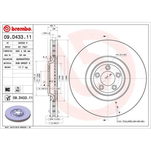 BREMBO Bremsscheibe PRIME LINE - UV Coated