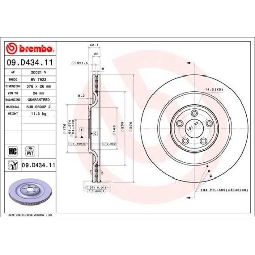 BREMBO Bremsscheibe PRIME LINE - UV Coated