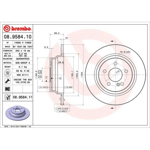 BREMBO Bremsscheibe PRIME LINE - UV Coated