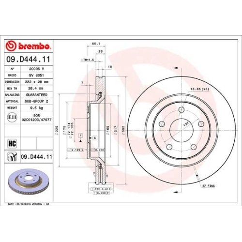 BREMBO Bremsscheibe PRIME LINE - UV Coated