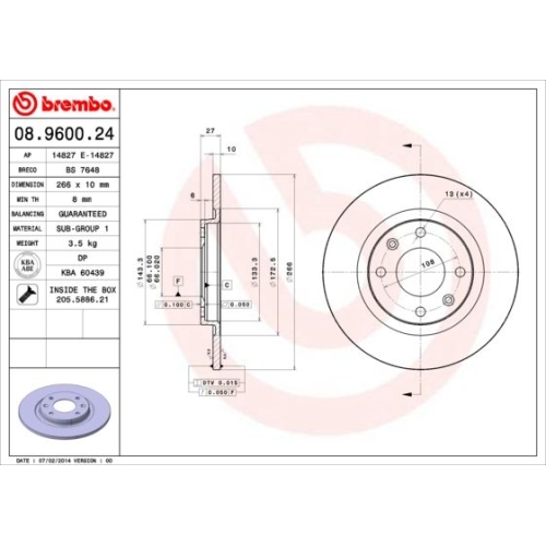 BREMBO Bremsscheibe PRIME LINE