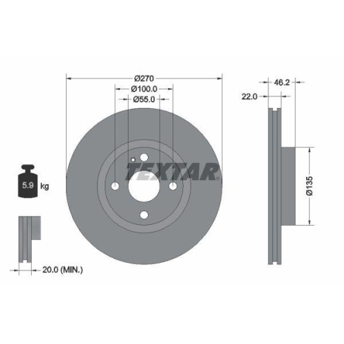 TEXTAR Bremsscheibe PRO