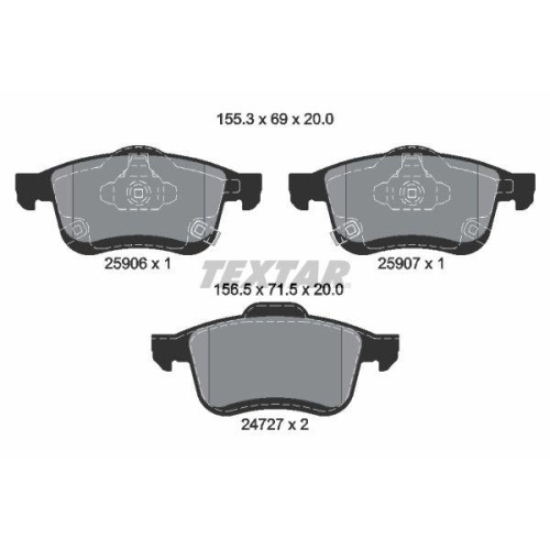 TEXTAR Bremsbelagsatz, Scheibenbremse Q+