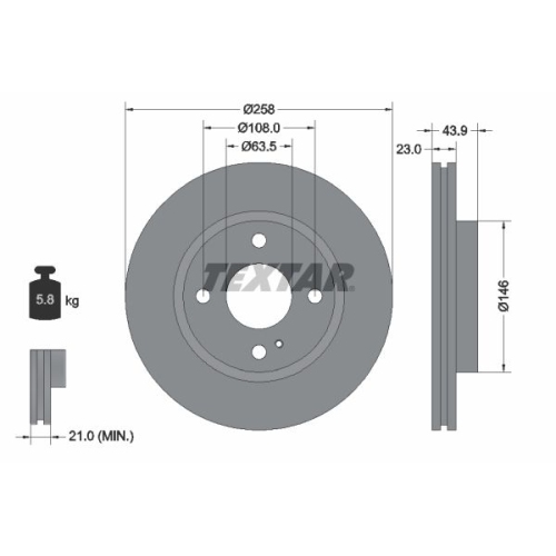 TEXTAR Bremsscheibe PRO+