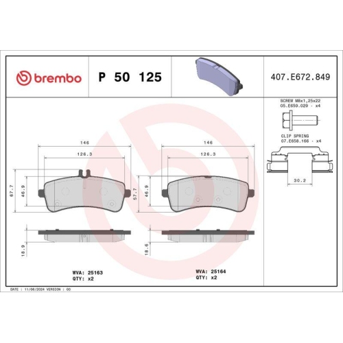 BREMBO Bremsbelagsatz, Scheibenbremse PRIME LINE