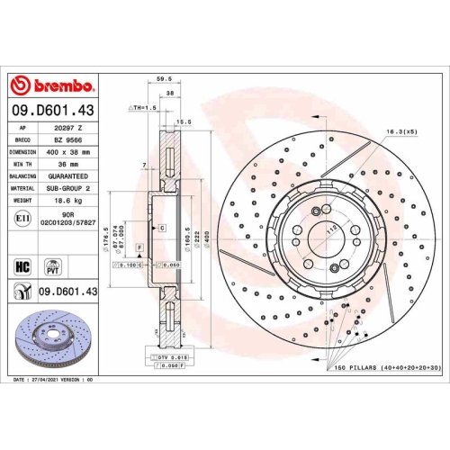 BREMBO Bremsscheibe PRIME LINE - Dual Cast