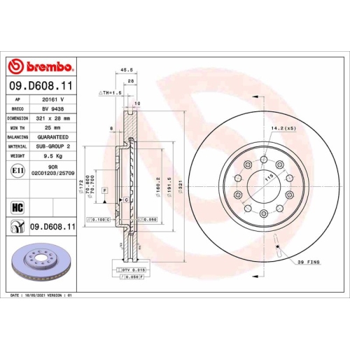 BREMBO Bremsscheibe PRIME LINE - UV Coated