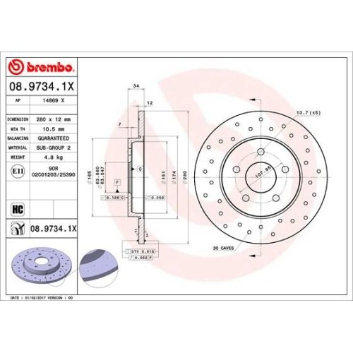 BREMBO Bremsscheibe XTRA LINE - Xtra