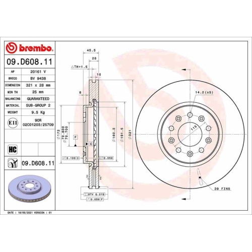 BREMBO Bremsscheibe PRIME LINE - UV Coated