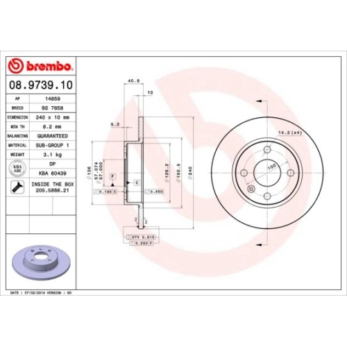 BREMBO Bremsscheibe PRIME LINE