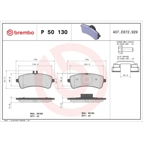 BREMBO Bremsbelagsatz, Scheibenbremse PRIME LINE