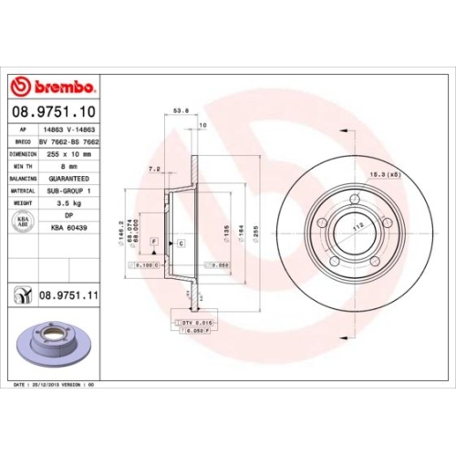 BREMBO Bremsscheibe PRIME LINE - UV Coated