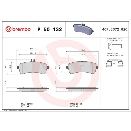 BREMBO Bremsbelagsatz, Scheibenbremse PRIME LINE