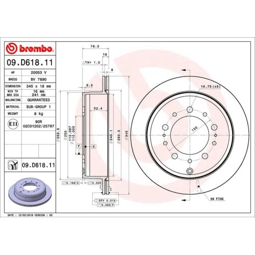 BREMBO Bremsscheibe PRIME LINE - UV Coated