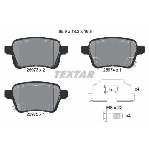 TEXTAR Bremsbelagsatz, Scheibenbremse Q+