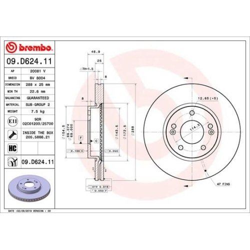 BREMBO Bremsscheibe PRIME LINE - UV Coated