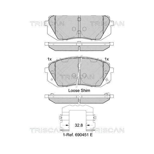 TRISCAN Bremsbelagsatz, Scheibenbremse