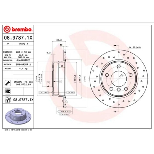 BREMBO Bremsscheibe XTRA LINE - Xtra