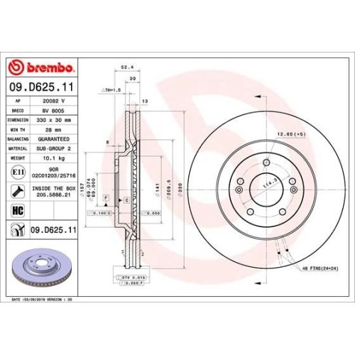 BREMBO Bremsscheibe PRIME LINE - UV Coated